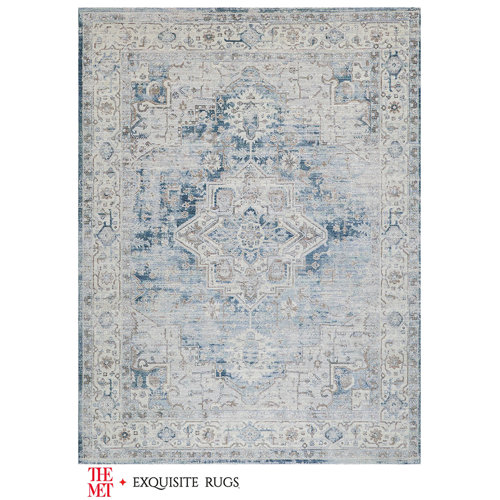 Exquisite Rugs The Met x Exquisite Rugs Blue/Beige Area Rug Perigold